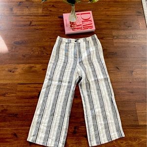 Reformation 100% Linen Striped Pants